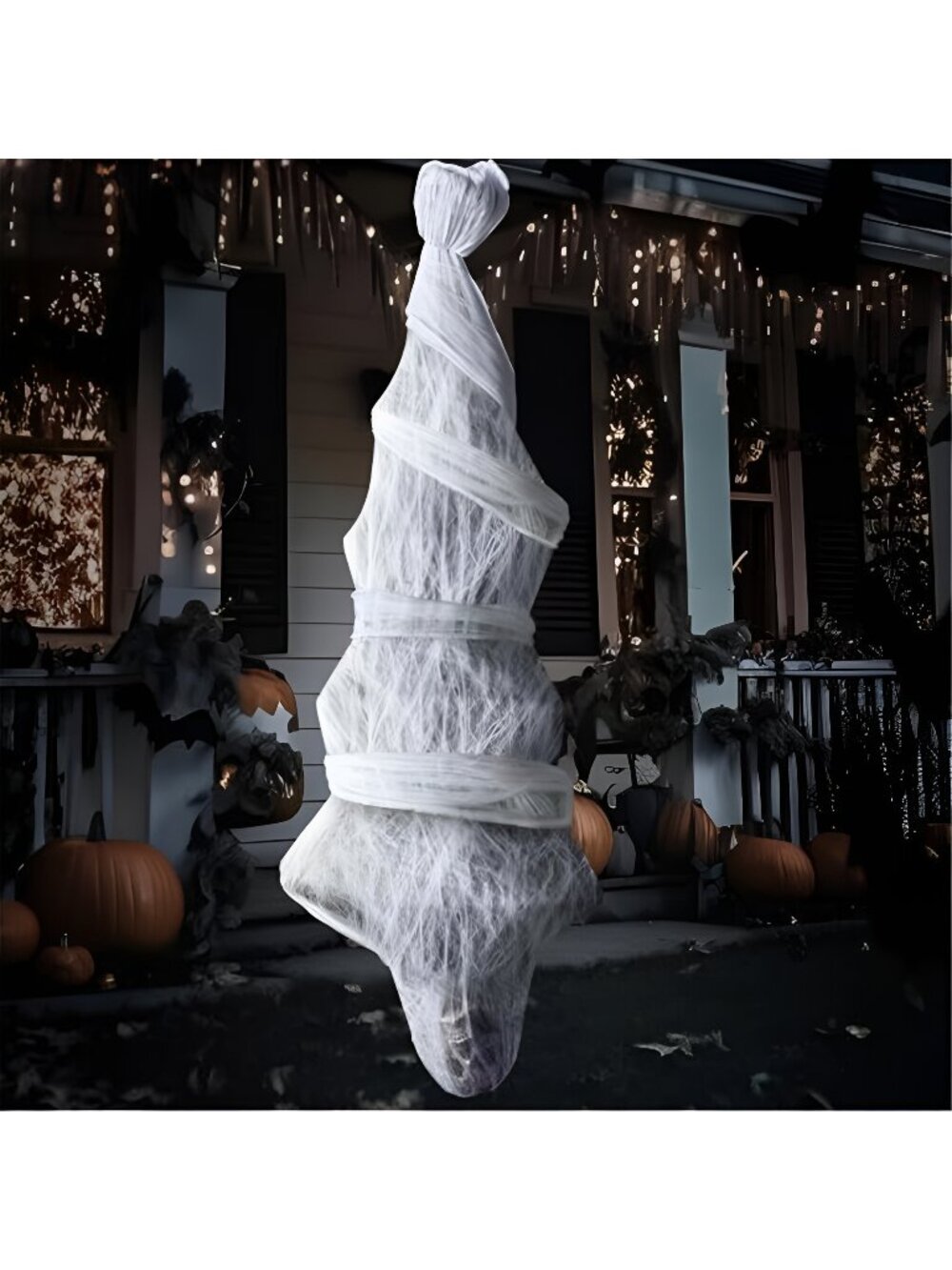 72" Halloween Hanging Cocoon Corpse for Outside Decorations, Life Size